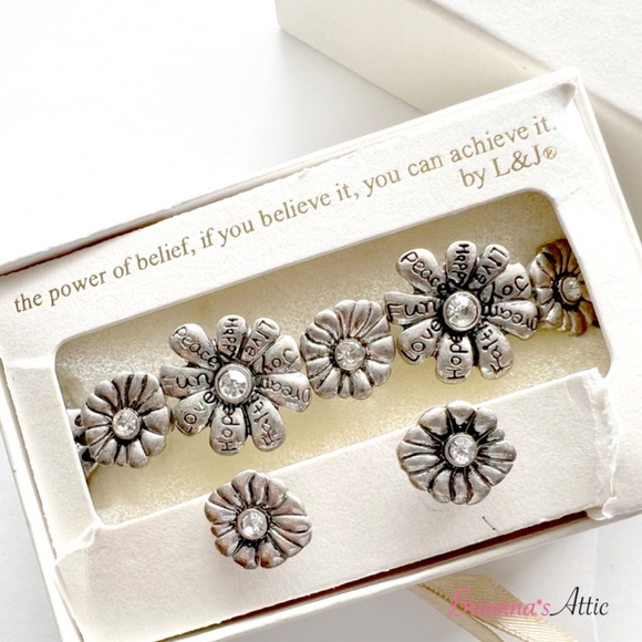 L&J Faith Jewelry Silver Bracelet And Earring Set - Picture 2 of 10